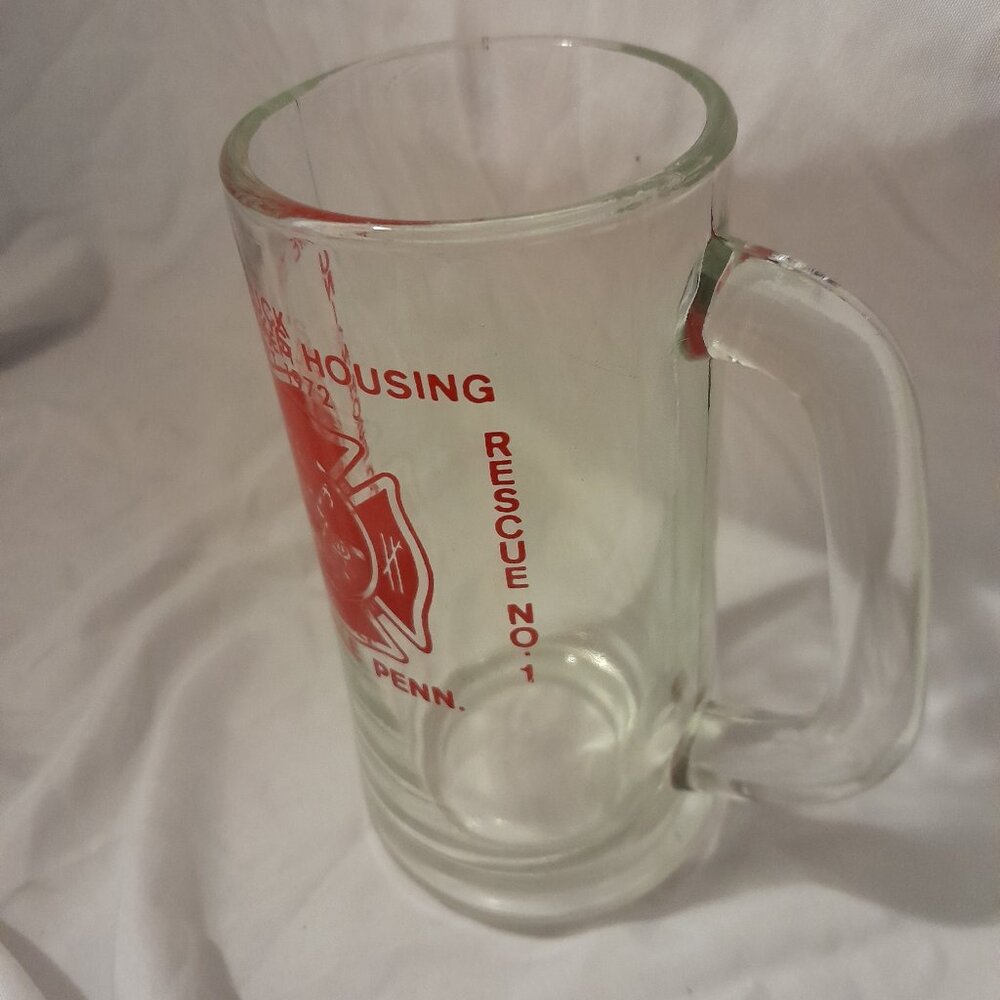 Vintage 1972 Annville Penn Union Hose Co Minimalist Fire Truck Housing Glass Mug - Picture 3 of 8